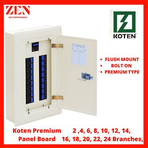 24 branches panel board|Koten Premium Panel Box For 2 Pole Bolt On Circuit Breakers.